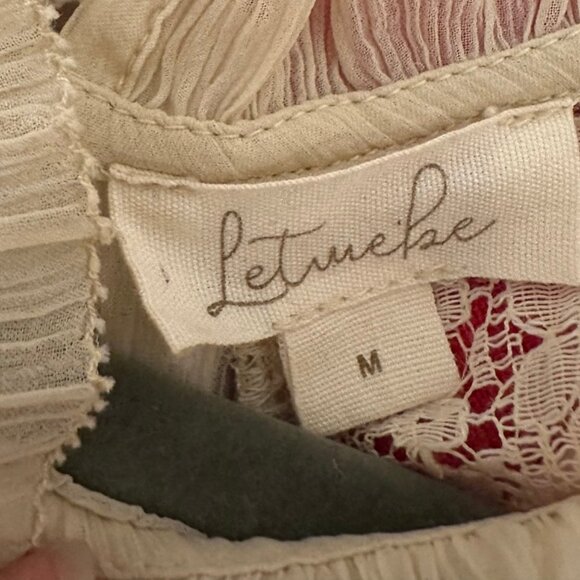 Let Me Be/Anthropologie pleated lace midi dress (wedding/balletcore) - Picture 6 of 6